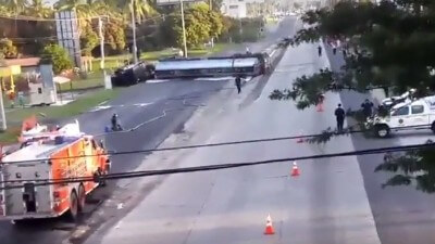 Fuel Tanker Flipped near Coronado