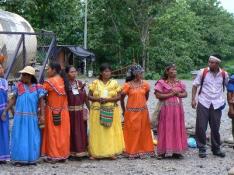 Protesting at the Barro Blanco hydro electric project