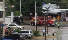 Flipped truck stops traffic in Coronado