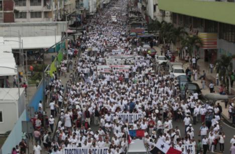 A march against Gay Marriage in Panama City 